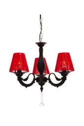 Umur Aydınlatma Albert 3'lü Siyah Kırmızı Şapkalı Sarkıt Avize thumbnail 1