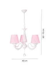 Umur Aydınlatma Albert 3'lü Beyaz Pembe Şapkalı Sarkıt Avize thumbnail 3