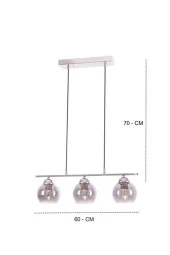 Umur Aydınlatma Minör 3'lü Krom Sıralı Sarkıt Avize thumbnail 2