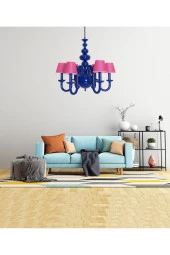 Umur Aydınlatma Roda 6'lı Parlementer Fuşya Şapkalı Sarkıt Avize thumbnail 2