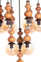 Umur Aydınlatma Line 10'lu Ahşap Avize Sarkıt thumbnail 3