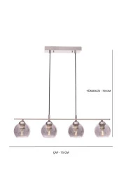 Umur Aydınlatma Minör 4'lü Krom Sıralı Sarkıt Avize thumbnail 2