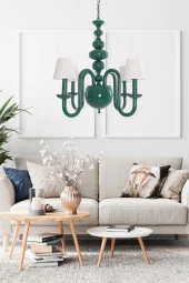 Umur Aydınlatma Roda 4'lü Yeşil Beyaz Şapkalı Sarkıt Avize thumbnail 4