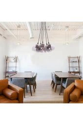 Umur Aydınlatma Minör 5'li Krom Füme Cam Sarkıt Avize thumbnail 3