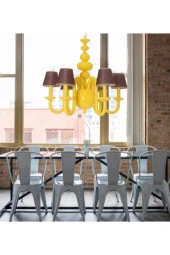 Umur Aydınlatma Roda 6'lı Sarı Kahve Şapkalı Sarkı Avize thumbnail 2