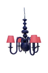 Umur Aydınlatma Roda 4'lü Mavi Fuşya Şapkalı Lüks Avize thumbnail 1