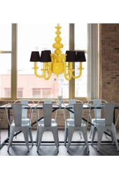 Umur Aydınlatma Roda 6'lı Sarı Siyah Şapkalı Lüks Sarkıt Avize thumbnail 2