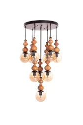 Umur Aydınlatma Line 10'lu Ahşap Avize Sarkıt thumbnail 1