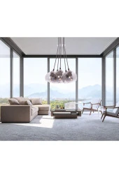 Umur Aydınlatma Minör 5'li Krom Füme Cam Sarkıt Avize thumbnail 2