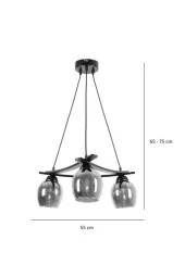 Umur Aydınlatma Inka 3'lü Krom Lins Camlı Avize Sarkıt thumbnail 3