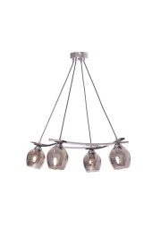 Umur Aydınlatma Inka 4'lü Krom Lins Füme Camlı Avize Sarkıt thumbnail 1