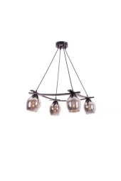 Umur Aydınlatma Inka 4'lü Siyah Lins Füme Camlı Sarkıt Avize thumbnail 1