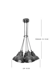 Umur Aydınlatma Lav 5'li Krom Sarkıt thumbnail 3