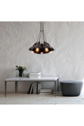 Umur Aydınlatma Lav 7'li Siyah Sarkıt Avize - 2