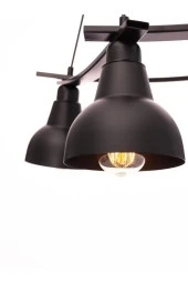 Umur Aydınlatma Inka 4'lü Lav Şapkalı Siyah Avize Sarkıt thumbnail 4