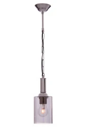 Umur Aydınlatma Minör tekli krom füme boru cam sarkıt avize thumbnail 1