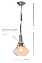 Umur Aydınlatma Umur Aydınlama Lugi tekli krom cam sarkıt avize thumbnail 2