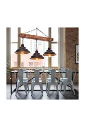 Umur Aydınlatma Togo 3'lü siyah ahşap sarkıt avize thumbnail 3