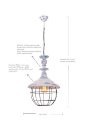 Umur Aydınlatma Dayton Mavi Patinalı Sarkıt Avize thumbnail 2