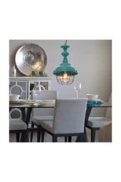 Umur Aydınlatma Togo turkuaz parlak lake avize sarkıt thumbnail 4