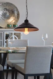 Umur Aydınlatma Dayton Siyah tekli metal sarkıt avize thumbnail 3