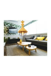 Umur Aydınlatma Togo Sarı parlak lake boyalı sarkıt avize thumbnail 2