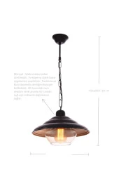 Umur Aydınlatma Dayton Siyah Tekli Metal Camlı Sarkıt Avize thumbnail 3