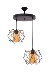 Umur Aydınlatma Altıgen Endüstriyel 2'Li Camlı Sarkıt Avize thumbnail 1