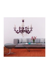 Umur Aydınlatma Bella Retro 5'li Mor Kristal Taşlı Avize thumbnail 1