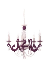 Umur Aydınlatma Bella Retro 5'li Mor Kristal Taşlı Avize thumbnail 3