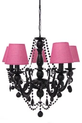 Umur Aydınlatma Bella Retro 5'li Siyah Fuşya Şapkalı Sarkıt Avize thumbnail 1