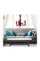 Umur Aydınlatma Eleganza Kırmızı 3'lü Avize Sarkıt thumbnail 2