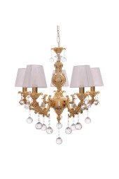 Umur Aydınlatma Şah 5'Li Sarı Kaplama Abajurlu Avize thumbnail 1