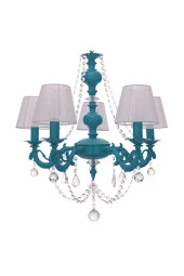 Umur Aydınlatma Dolce Vita 5'li Turkuaz Mavi Abajurlu Avize thumbnail 4