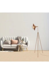 Umur Aydınlatma Tripod Dayton Şapkalı Tel Detaylı Bakır Eskitme Lambader thumbnail 5