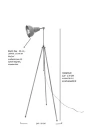 Umur Aydınlatma Tripod Lav Başlıklı Eskitme Lambader thumbnail 5