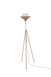Umur Aydınlatma Tripod Dayton Şapkalı Tel Detaylı Bakır Eskitme Lambader thumbnail 2