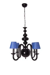 Umur Aydınlatma Roda 4'lü Siyah Mavi Şapkalı Sarkıt Avize thumbnail 1