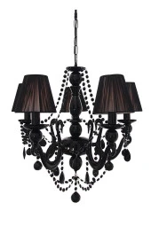 Umur Aydınlatma Bella Retro 5'li Siyah Şapkalı Sarkıt Avize thumbnail 1