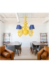 Umur Aydınlatma Roda 4'lü Sarı Mavi Şapkalı Sarkıt Avize thumbnail 2