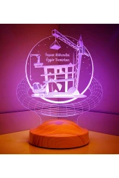 SEVGİ LAMBASI İnşaat Mühendisine Hediye, Müteahhit Hediyesi Masa Lambası, İnşaat Mühendisine İsimli Ofis Hediyesi - 3