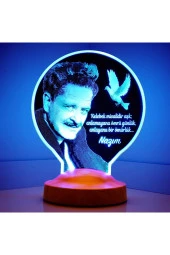 SEVGİ LAMBASI Nazım Hikmet Sözleri Yazılı 3 Boyutlu Led Lamba , 3D Led Gece Lambası - 4