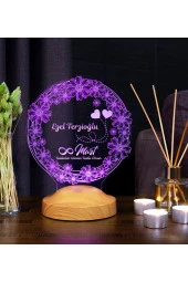 SEVGİ LAMBASI 8 Mart Kadınlar Günü Hediyesi Papatyalar Kişiye Özel Led Lamba - 3