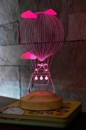 SEVGİ LAMBASI Çocuk Bebek Hediyesi, Kuzulu Balon 3 Boyutlu Hediye Led Lamba - 4