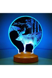 SEVGİ LAMBASI Geyik Figürlü Hediye Kişiye Özel Geyik Temalı Hediye Gecelambası, Geyik Resimli Led Lamba - 4