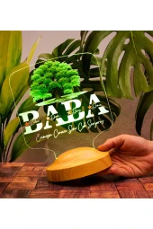 SEVGİ LAMBASI Babalar Günü Hediyesi, Babaya Hediye, Renkli İsim Yazılı Kişiye Özel 3D Kare Şekilli Led Lamba - 1