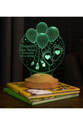 SEVGİ LAMBASI Yeni Doğan Bebek Hediyesi, Erkek Çocuğa Hediye, Hoş Geldin Prens Hediyesi 3 Boyutlu Led Lamba - 2