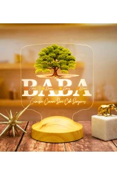 SEVGİ LAMBASI Babalar Günü Hediyesi, Babaya Hediye, Renkli İsim Yazılı Kişiye Özel 3D Kare Şekilli Led Lamba - 2