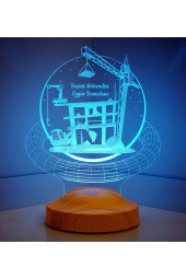 SEVGİ LAMBASI İnşaat Mühendisine Hediye, Müteahhit Hediyesi Masa Lambası, İnşaat Mühendisine İsimli Ofis Hediyesi - 1