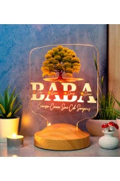 SEVGİ LAMBASI Babalar Günü Hediyesi, Babaya Hediye, Renkli İsim Yazılı Kişiye Özel 3D Kare Şekilli Led Lamba - 5